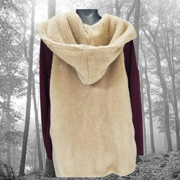 EASEL TEDDY BEAR HOODED VEST JACKET Size Large - Picture 4 of 5